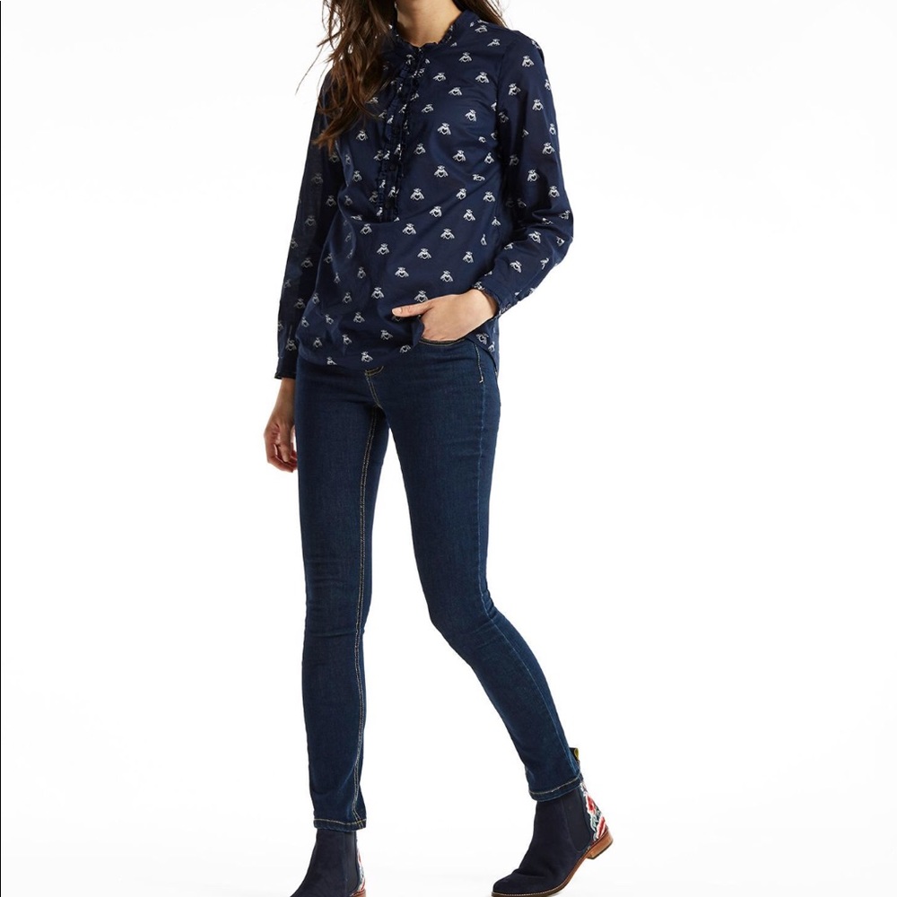 Joules Georgina Navy Love Bee Woven Shirt